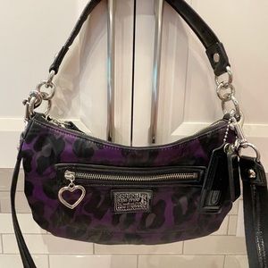 Coach Purple Leopard Print Purse